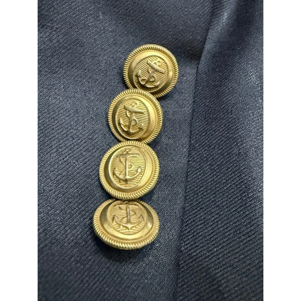 J.Crew Ludlow Blazer 38R Loro Piana Super 130s Wool Navy Blue Anchor Buttons